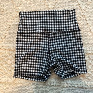 Black and white biker shorts